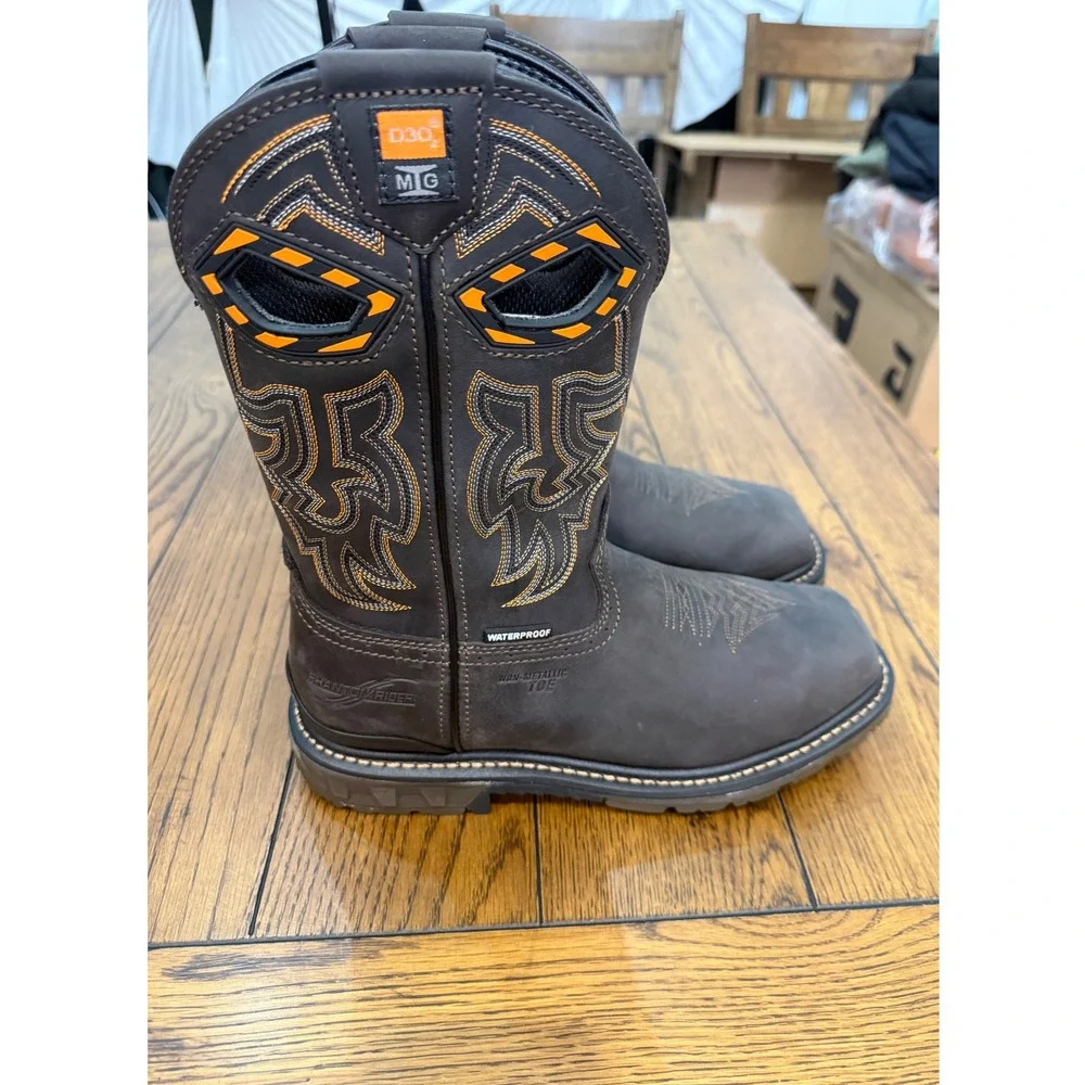 Phantom Rider PH5011 Mens Waterproof Composite Toe Work Boots Brown D3O NWOT 11